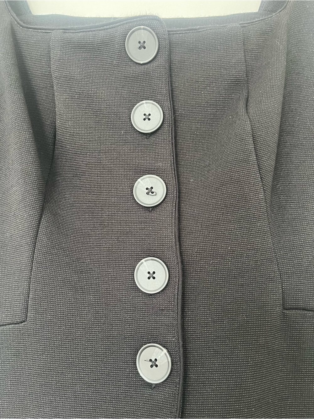 Maeve Black Button-Front Square-Neck Vest - Picture 3 of 4